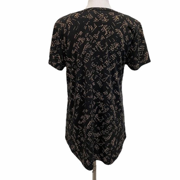 LULAROE Black with Gold Graphic Tee - Picture 5 of 7